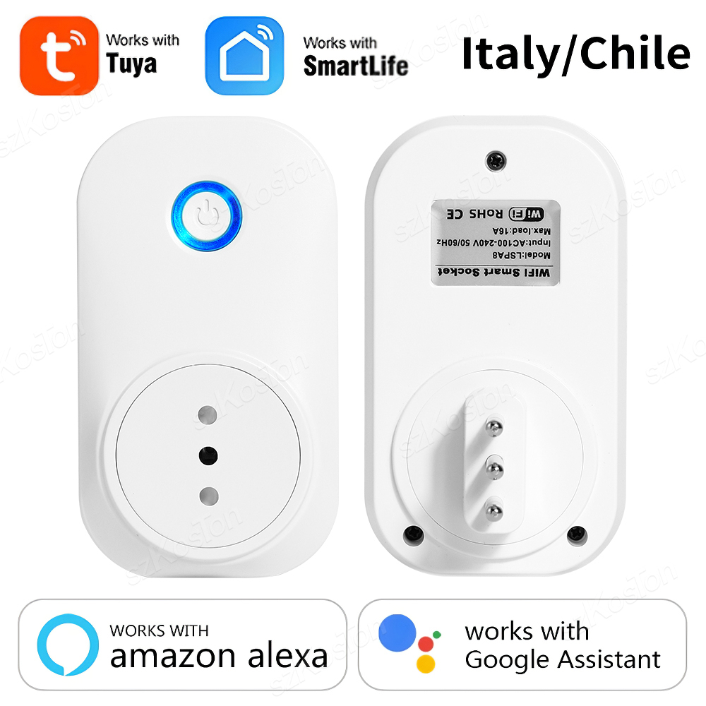 Outdoor Power Outlet Wifi - 16A Chili Italy Socket cerdas Wifi