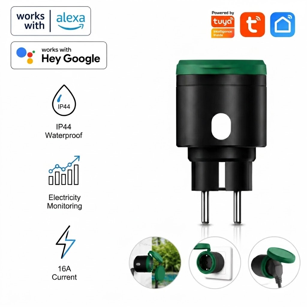 Outdoor Power Outlet Wifi - Tuya WiFi Smart Plug 16a Eu