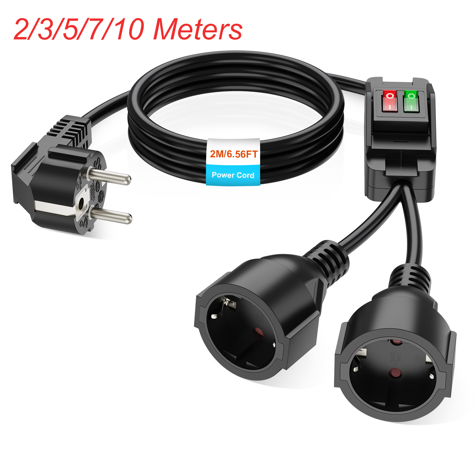 Extension Cord Outdoor - Kabel Ekstensi Colokan EU dengan Sakelar