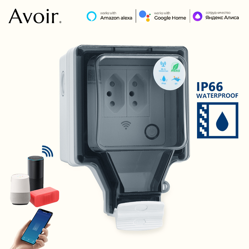 Outdoor Power Outlet Wifi - Avoir Tuya soket pintar Wifi IP66