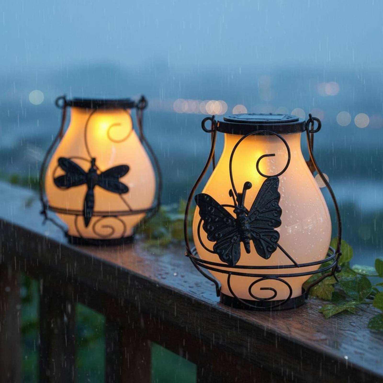 Outdoor Power For Lights - Lentera Kupu-kupu Tenaga Surya Tahan Air,