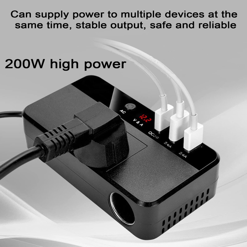 Outdoor Power Adapter Usb - Inverter Mobil Portabel 200W, Pengisi Daya