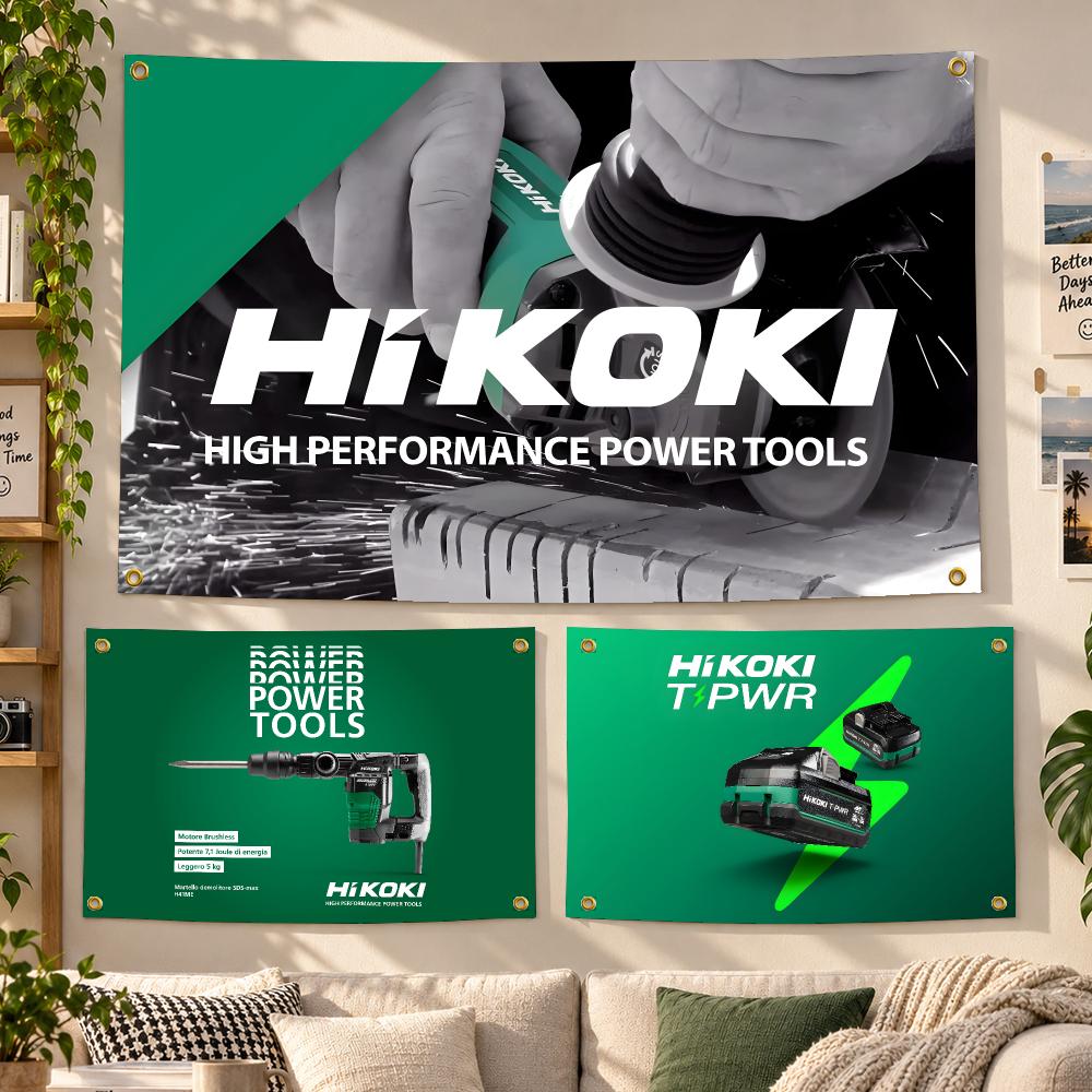Outdoor Power Garage - Alat HiKOKI, Bendera Bertema Energi, Spanduk