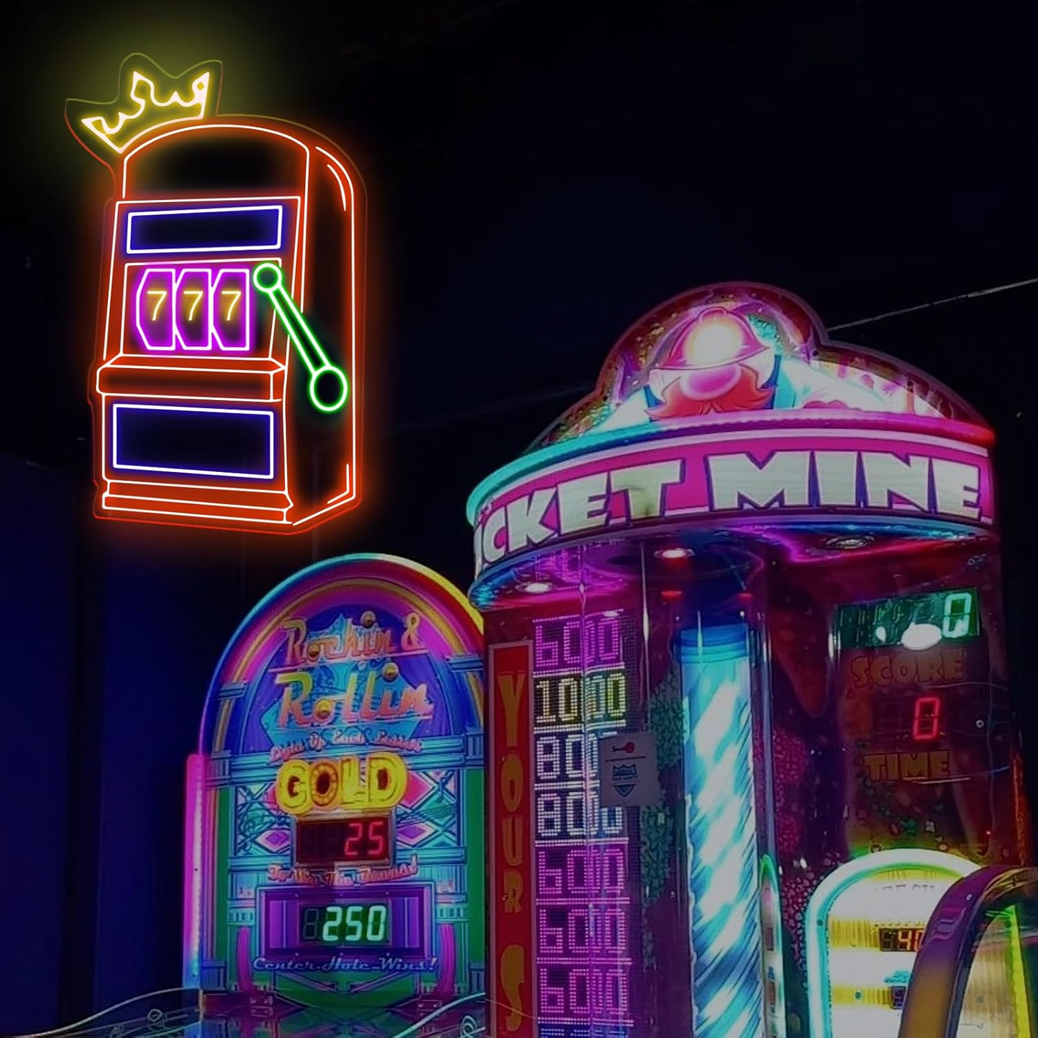 Ikon Permainan Mesin Slot Neon - Outdoor Power Garage ulasan dan harga