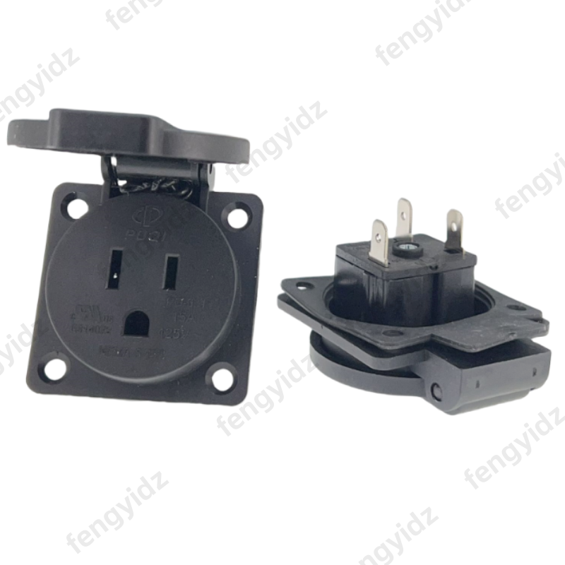 Hitam 125V 15A 20A IP44 CE Ame - Outdoor Power Receptacle ulasan dan harga