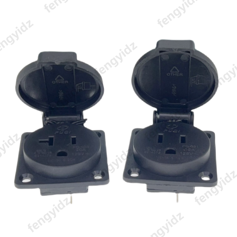 Hitam 125V 15A 20A IP44 CE Ame - Outdoor Power Receptacle ulasan dan harga