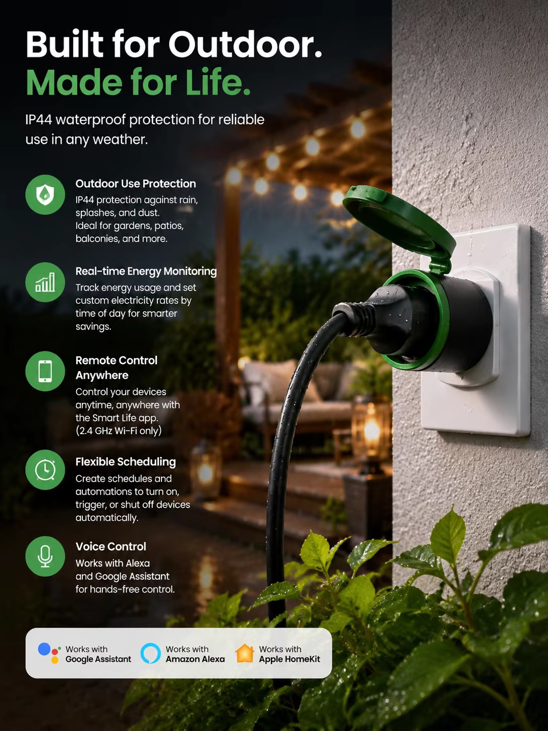 Tuya WiFi Smart Plug 16a Eu Pl - Outdoor Power Outlet Wifi ulasan dan harga