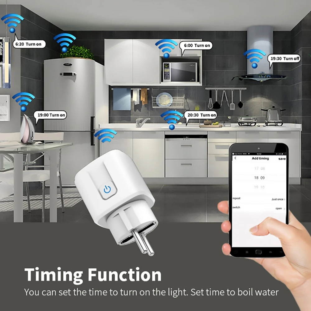 Tuya Soket Pintar WIFI EU 16A/ - Outdoor Power Outlet Wifi ulasan dan harga
