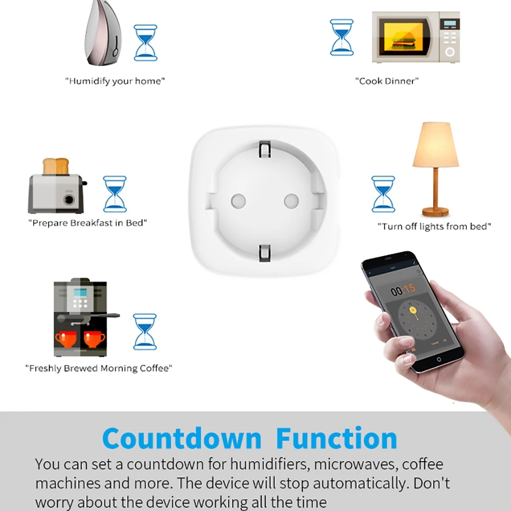 Tuya Soket Pintar WIFI EU 16A/ - Outdoor Power Outlet Wifi ulasan dan harga