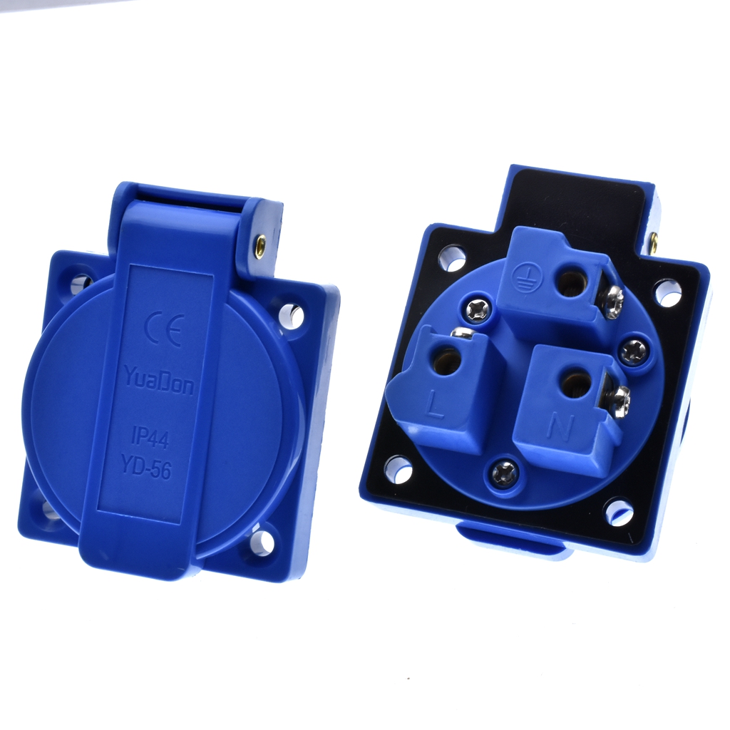 1 Buah Inggris Hitam Biru 13A  - Outdoor Power Receptacle ulasan dan harga