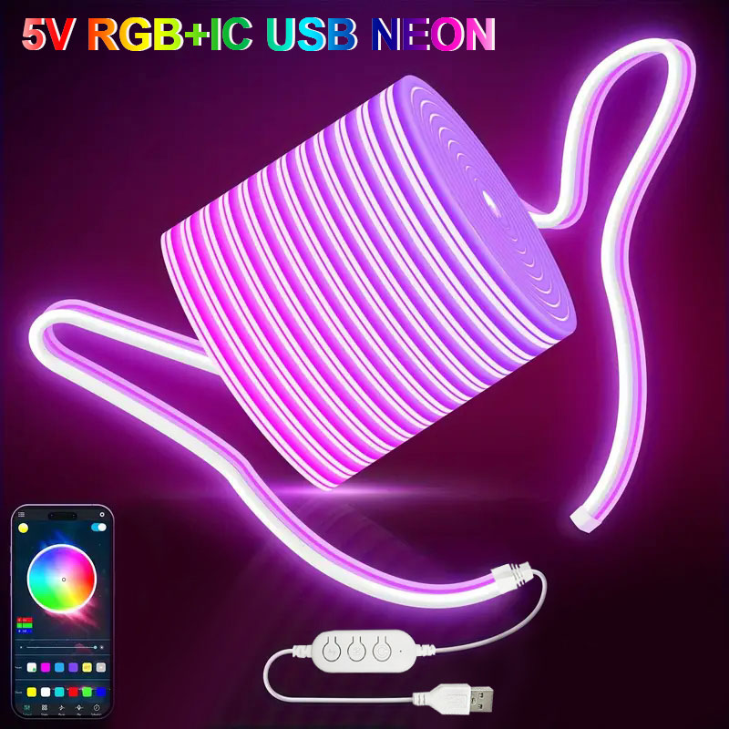 Strip Lampu Led Neon Rgbic 1M  - Outdoor Usb Power Strip ulasan dan harga