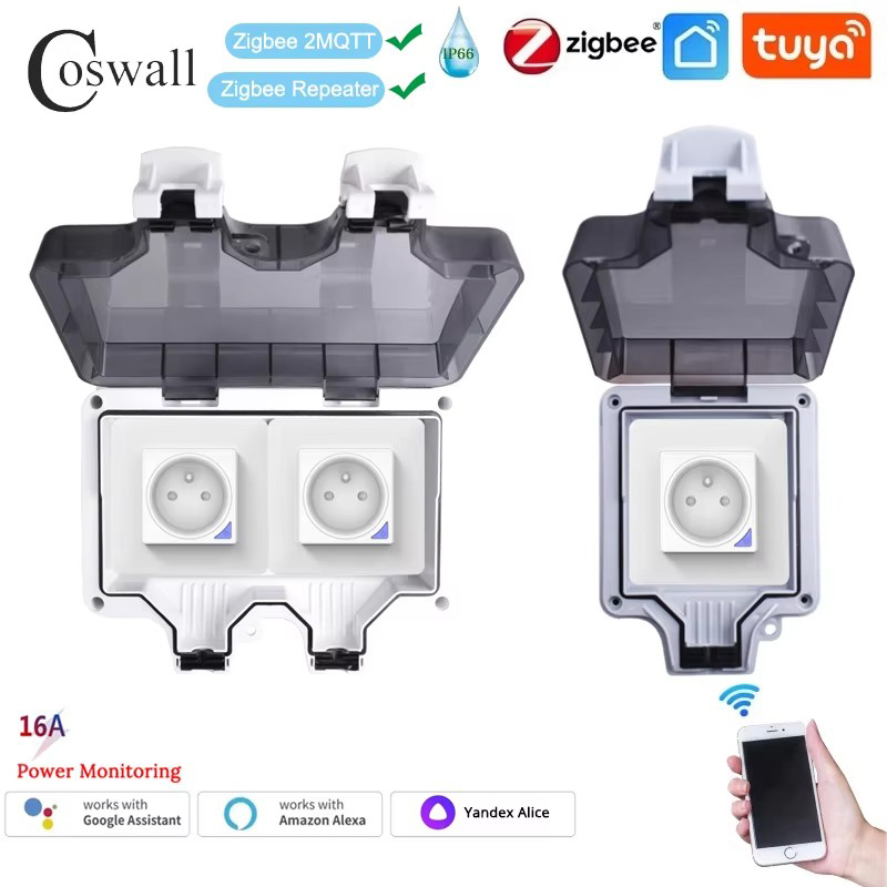 Coswall IP66 soket standar Per - Outdoor Power Outlet Wifi ulasan dan harga