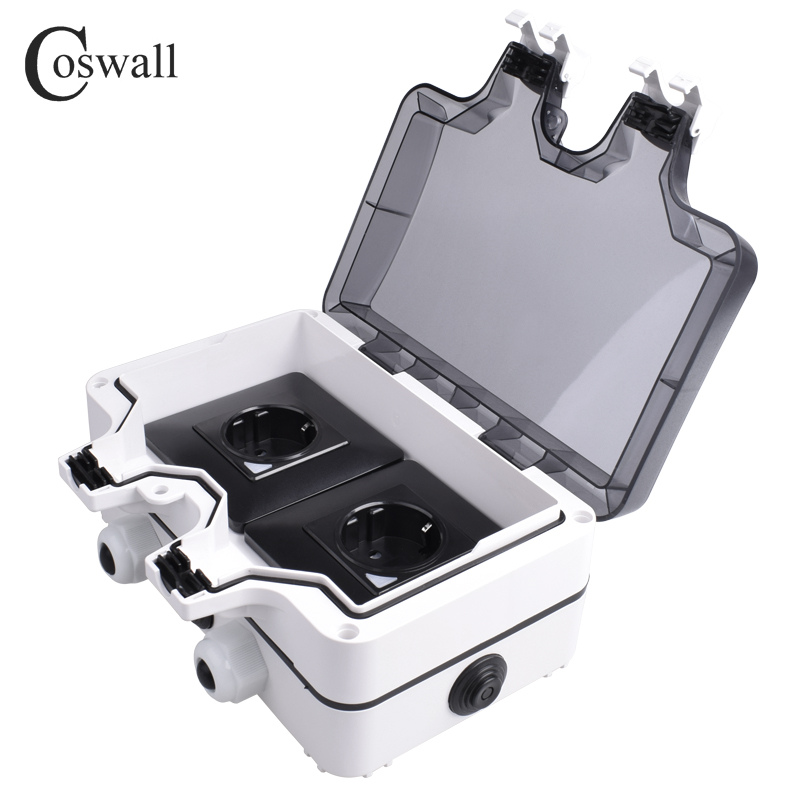 Coswall IP66 soket standar Per - Outdoor Power Outlet Wifi ulasan dan harga