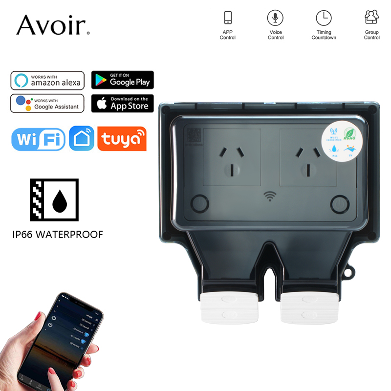 Avoir Tuya soket listrik tahan - Outdoor Usb Power Strip ulasan dan harga