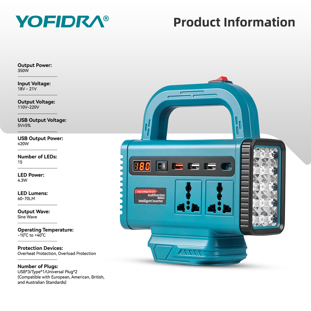 YOFIDRA 220V Inverter Daya Por - Outdoor Usb Power Outlet ulasan dan harga
