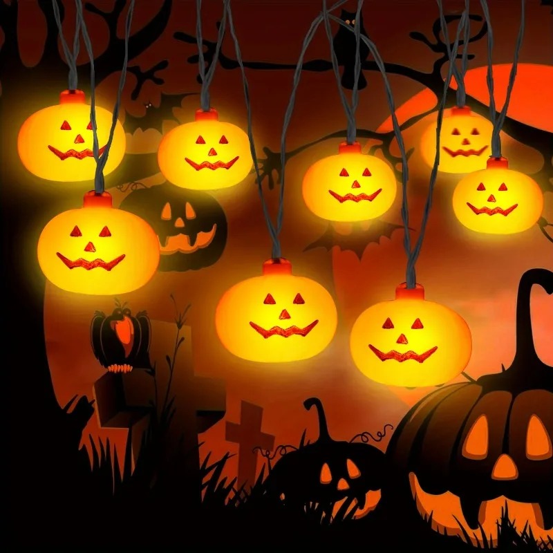 Lampu String Labu Halloween Be - Outdoor Power For Lights ulasan dan harga