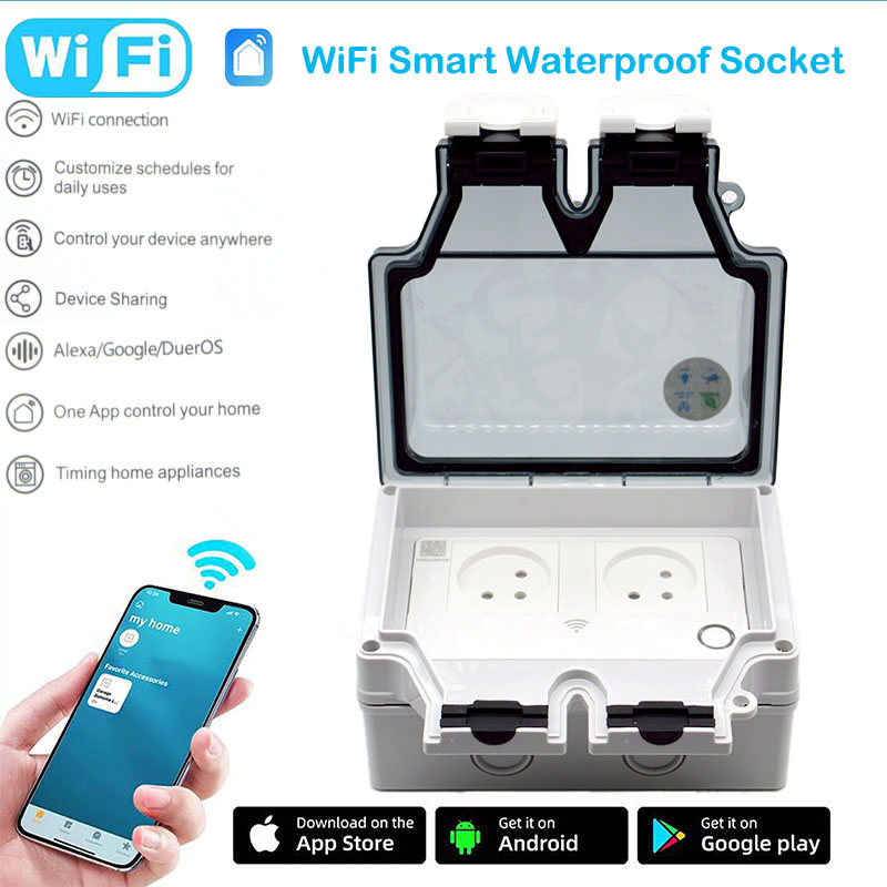 Soket Pintar 16A IP66 Tahan Ai - Outdoor Power Outlet Wifi ulasan dan harga