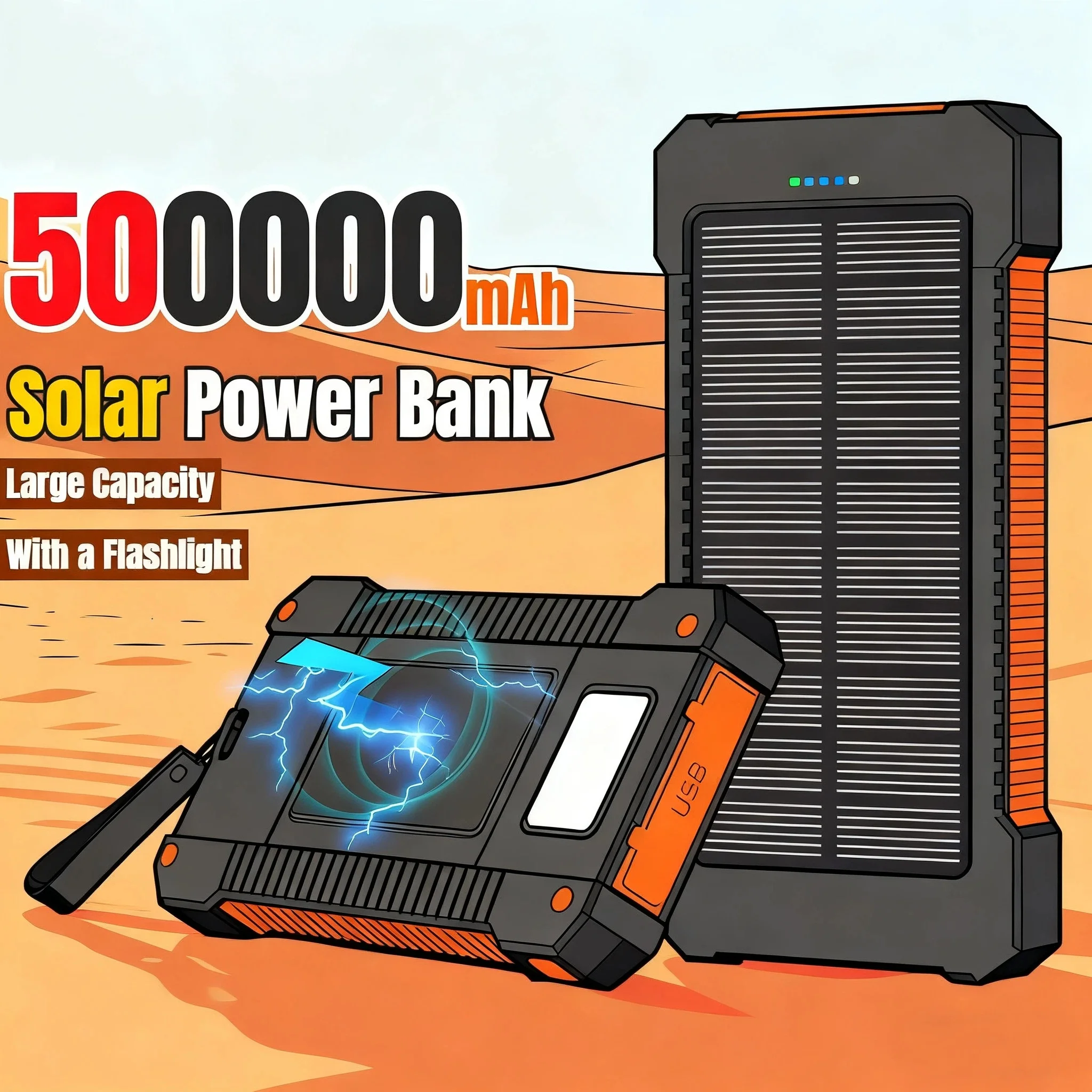 Bank Daya Tenaga Surya 500000m - Outdoor Usb Power Outlet ulasan dan harga